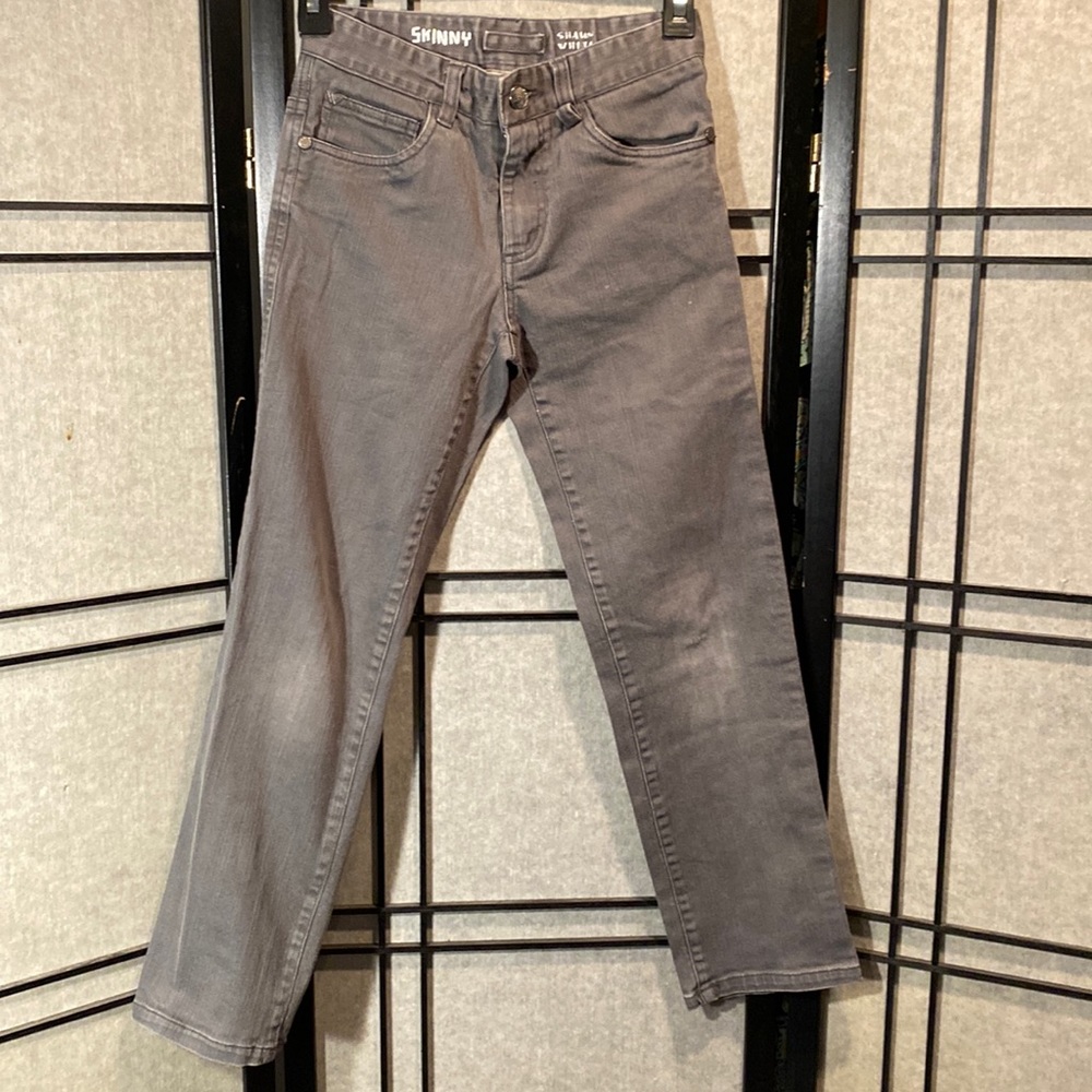 Shaun White adjustable waist skinny jeans size 10 grey skater boy